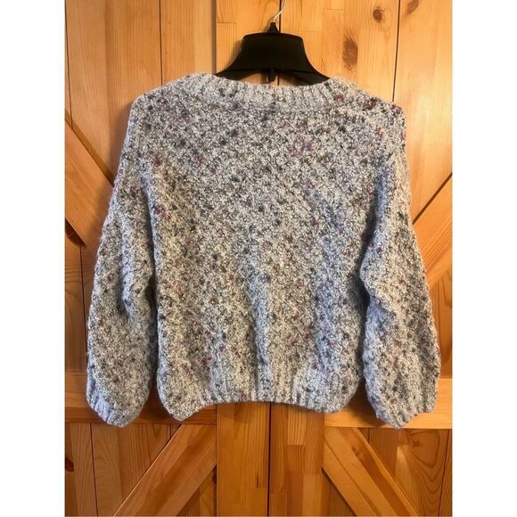 Cliche Crew Neck Long Sleeve Wool Blend Pullover Sweater Gray Multicolor Size Me - Picture 4 of 4